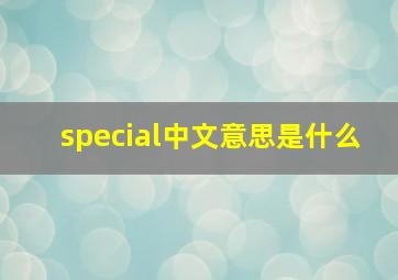 special中文意思是什么