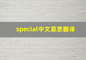 special中文意思翻译