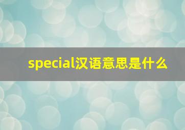 special汉语意思是什么