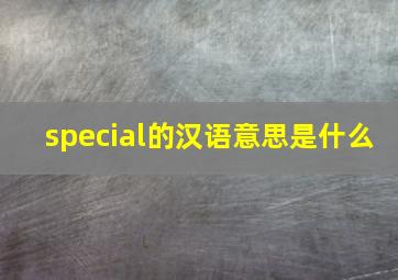 special的汉语意思是什么