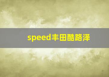 speed丰田酷路泽