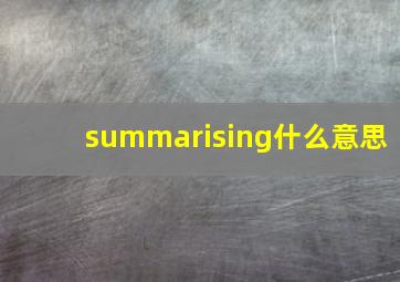 summarising什么意思