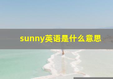 sunny英语是什么意思