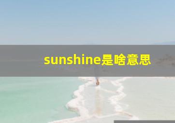 sunshine是啥意思