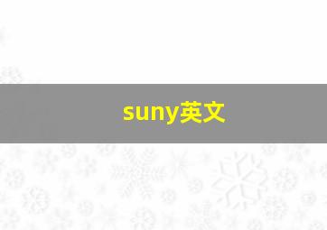 suny英文