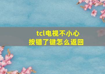 tcl电视不小心按错了键怎么返回