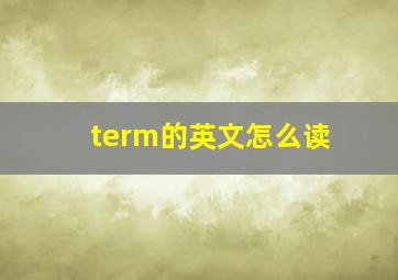 term的英文怎么读