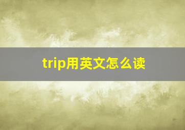 trip用英文怎么读