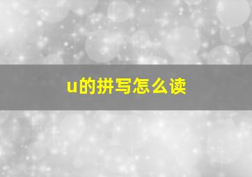 u的拼写怎么读