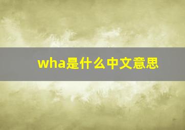 wha是什么中文意思