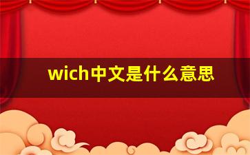 wich中文是什么意思