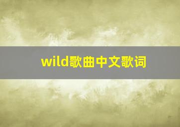 wild歌曲中文歌词