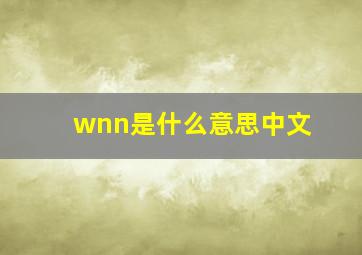 wnn是什么意思中文