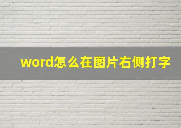 word怎么在图片右侧打字