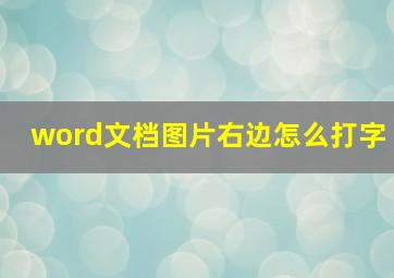 word文档图片右边怎么打字