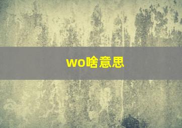 wo啥意思