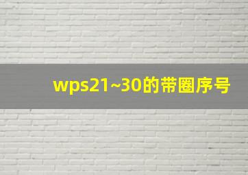 wps21~30的带圈序号