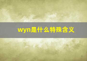 wyn是什么特殊含义