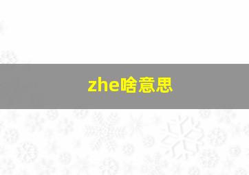 zhe啥意思