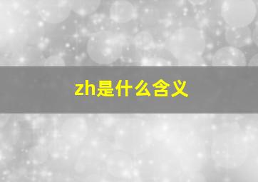 zh是什么含义