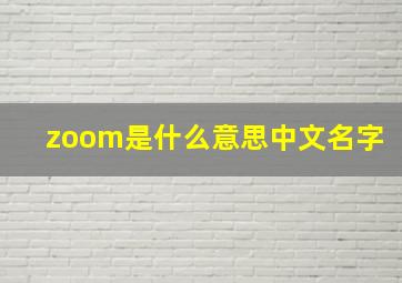 zoom是什么意思中文名字