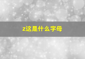 z这是什么字母