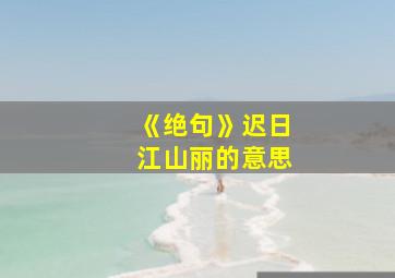 《绝句》迟日江山丽的意思