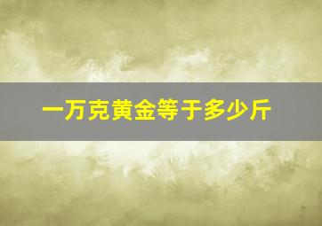 一万克黄金等于多少斤