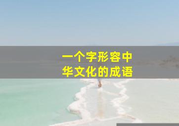 一个字形容中华文化的成语