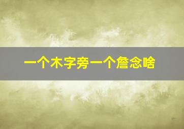 一个木字旁一个詹念啥