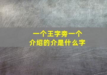 一个王字旁一个介绍的介是什么字