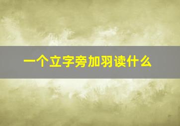 一个立字旁加羽读什么