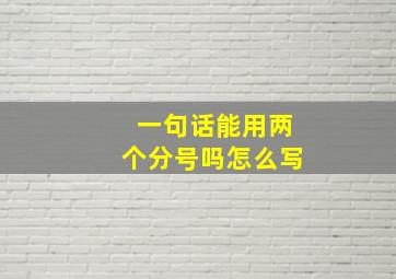 一句话能用两个分号吗怎么写