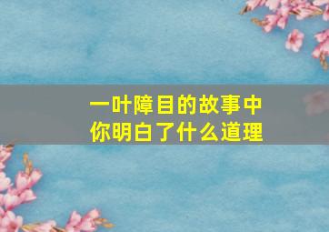 一叶障目的故事中你明白了什么道理