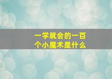 一学就会的一百个小魔术是什么