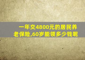 一年交4800元的居民养老保险,60岁能领多少钱呢