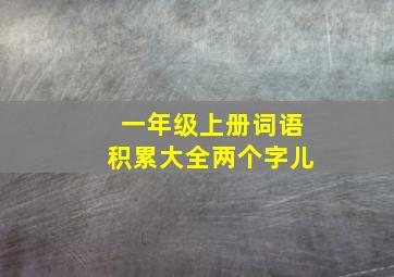 一年级上册词语积累大全两个字儿