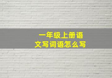 一年级上册语文写词语怎么写