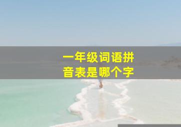 一年级词语拼音表是哪个字