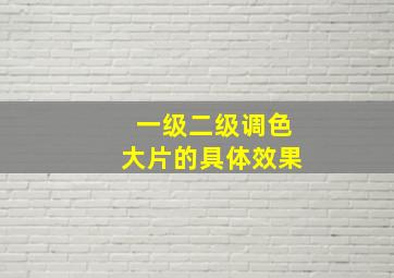 一级二级调色大片的具体效果