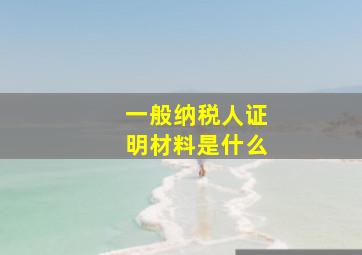 一般纳税人证明材料是什么