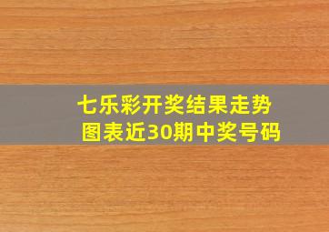 七乐彩开奖结果走势图表近30期中奖号码