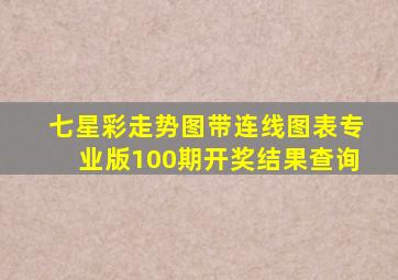 七星彩走势图带连线图表专业版100期开奖结果查询