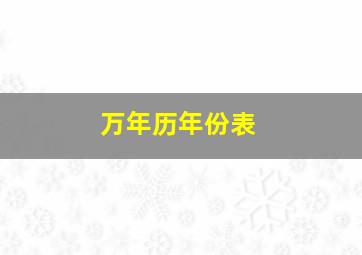 万年历年份表