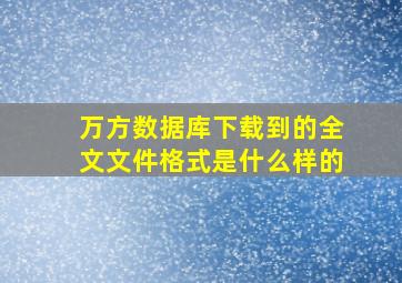 万方数据库下载到的全文文件格式是什么样的