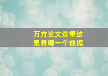 万方论文查重结果看哪一个数据