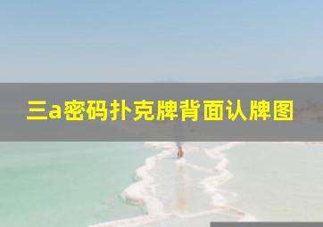 三a密码扑克牌背面认牌图