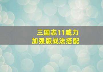 三国志11威力加强版战法搭配