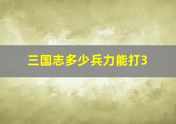 三国志多少兵力能打3