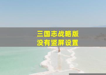 三国志战略版没有竖屏设置